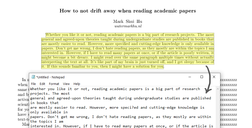 Copying text from a PDF often results in non-continuous paragraphs